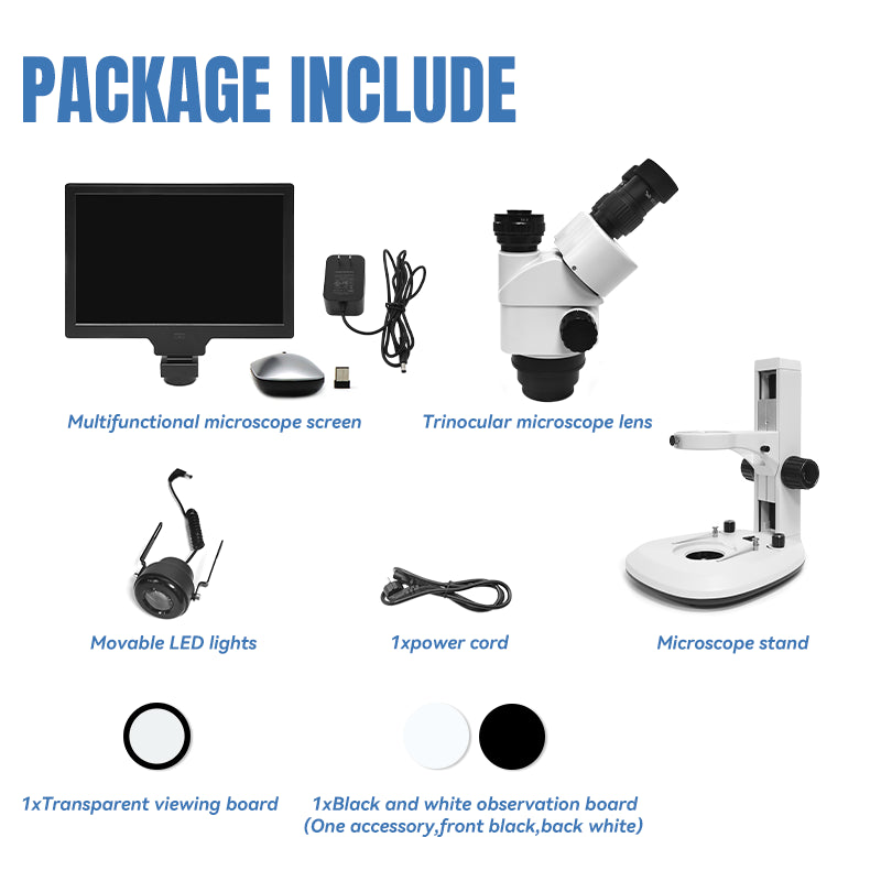 Trinocular Optical 7X-45X Stereo Microscope,LK-MS04B