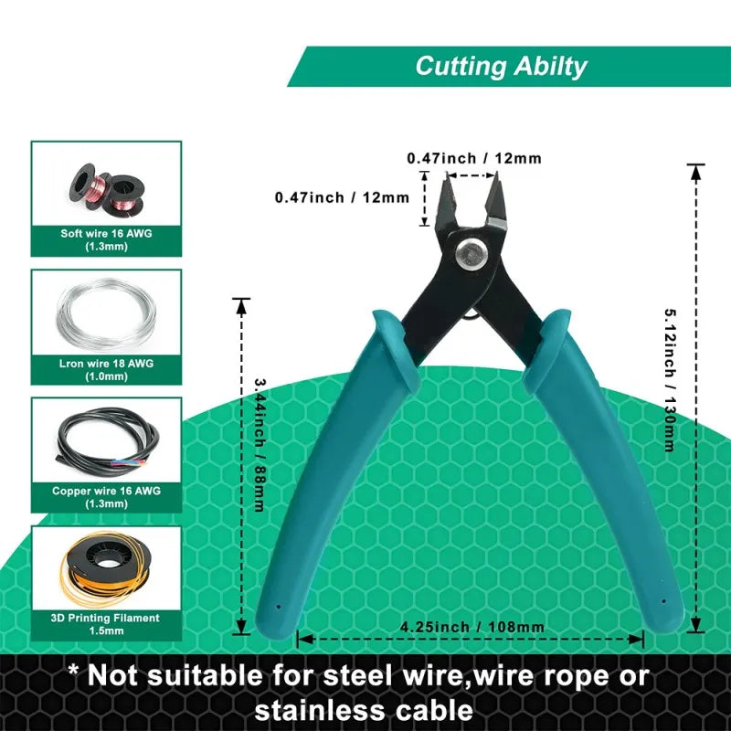 Suitable for Fine Craft Precision Micro Wire Cutter Flat Mouth Side Cutting Pliers, LK-FP12