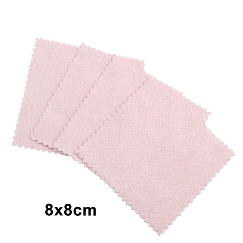 50pcs/Pack Pink Jewelry Polishing Cloth – 8cm x 8cm – Cleaning Cloth for 925 Sterling Silver,LK-AA111