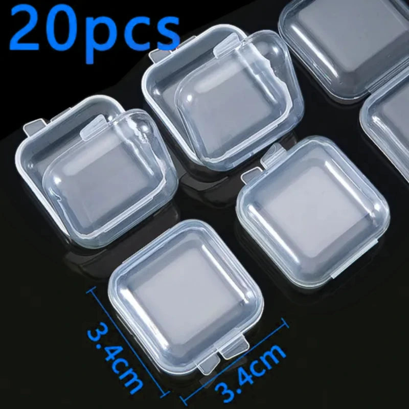 1-100pcs Mini Storage Box Transparent Square Plastic Case for Earring Ring Jewelry Packaging Portable Grocery Storage Organizer,LK-AA152