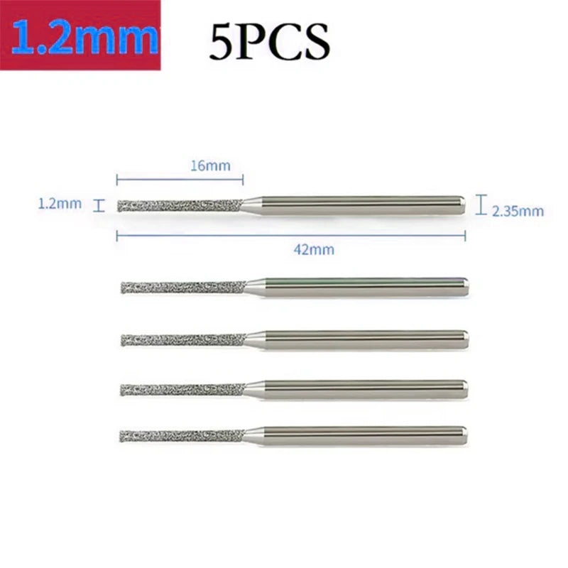5PCS 0.8-2.5mm Diamond-Coated Drill Bits – Precision Tipped Bits for Tile, Jewelry, and Glass Drilling,LK-AA233