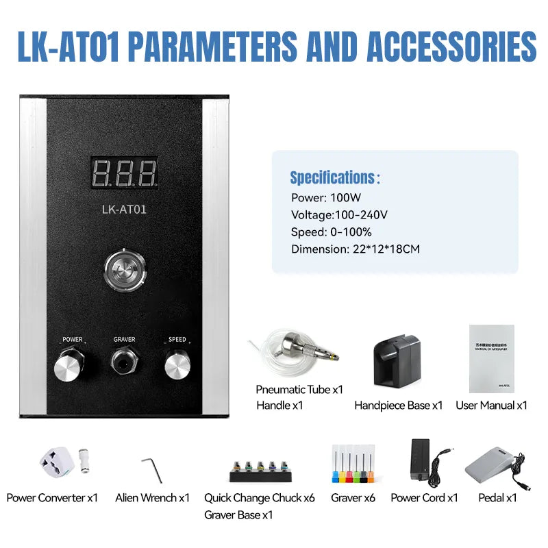 Air-Free Pneumatic Graver, LK-AT01