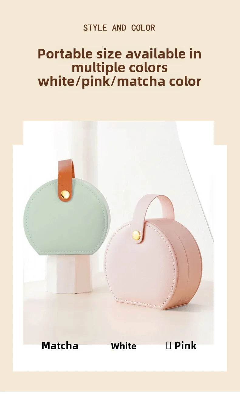 As per Semicircle Portable Jewelry Box Storage Box Princess Handbag Mini Earrings Necklace Ring Box Cross-border Spot,LK-AA246