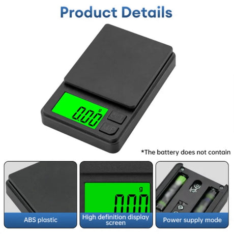 500g x 0.01g Precision Digital Jewelry Scale – High Accuracy Portable Gram Scale with Calibration Function & Clear Display, Ideal for Kitchen & Lab Use,LK-AA108