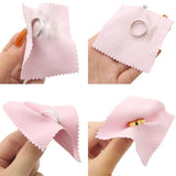 50pcs/Pack Pink Jewelry Polishing Cloth – 8cm x 8cm – Cleaning Cloth for 925 Sterling Silver,LK-AA111