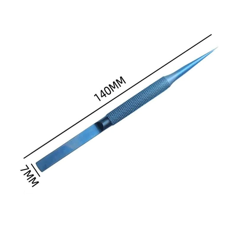 1PC Titanium Alloy Fingerprint Flying Wire Tweezers – 0.15mm Fine Tip – Curved or Straight – for Phone Repair,LK-AA112