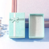 2 Pcs Pink Blue Color Cross Bowknot High Quality Paper Ring Necklaces Earrings Jewelry Square Package Gift Boxes Sets for Women,LK-AA151