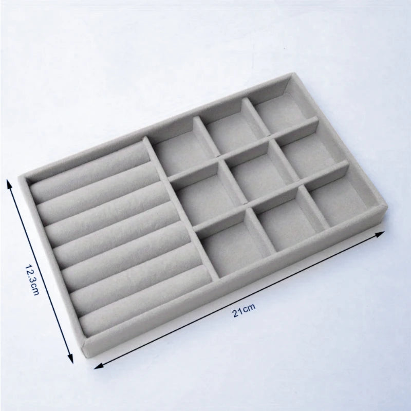 New Jewelry Box Flannel Trinket Box Ring Earrings Earrings Bracelet Necklace Jewelry Display Storage Box Tray,LK-AA149
