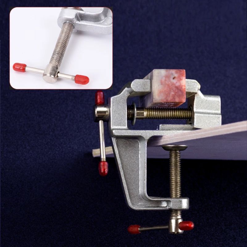 Mini Bench Vise – Multi-Functional 35mm Aluminum Miniature Clamp for Jewelers, Hobbyists, and Small Projects, Mounts on Table, Flat Pliers Tool Vice,LK-AA119