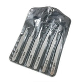 6-Piece Stainless Steel Tweezers Set with Straight and Angled Tips, LK-TW14