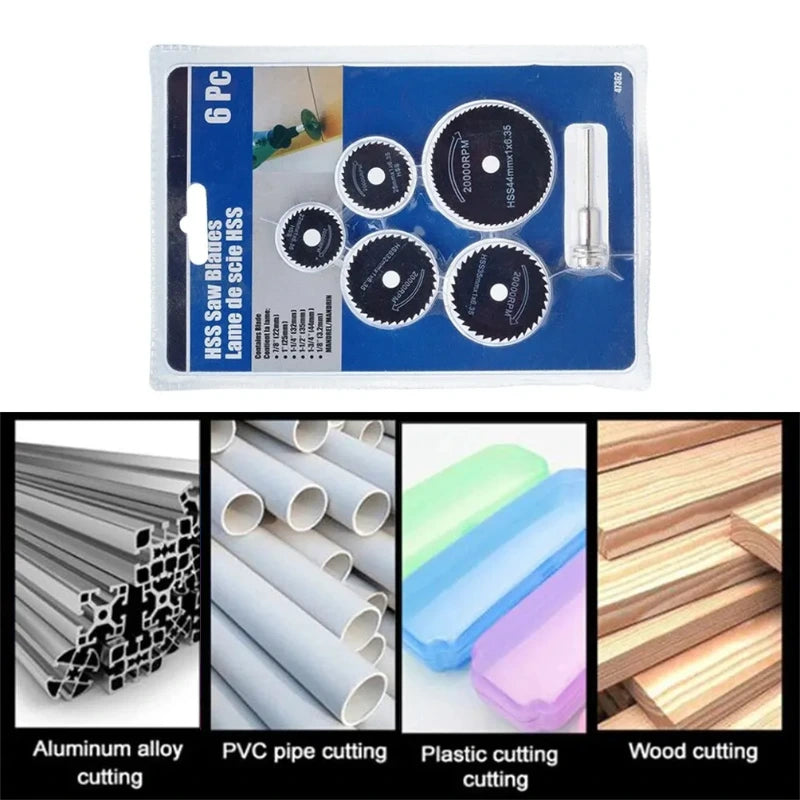 6pc Woodworking Metal Cutting Blade Electric Drill Circular Saw Blade High-speed Steel Electric Grinder Small Saw Blade Tool Set,LK-AA135