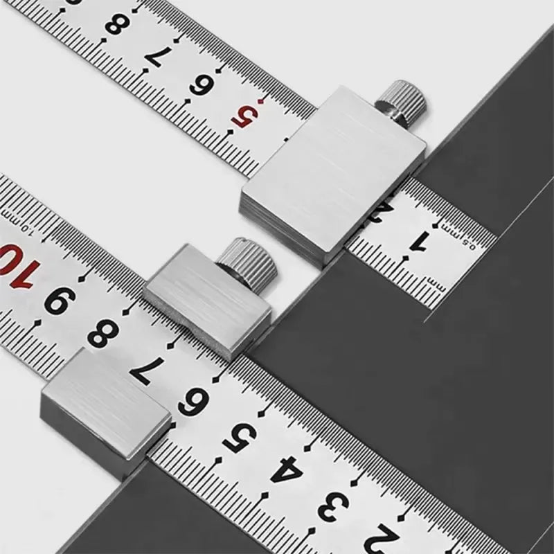 Steel Carpenter's Square with Positioning Block - Accurate Measuring and Marking Tool for Woodworking,LK-AA91