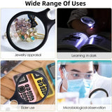 45x Handheld Magnifying Glass with 3 LED Lights for Reading and Jewelry Loupe, LK-AA43