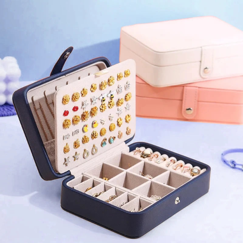 Korean Version Simple Ins Style Portable Jewelry Storage Box 2023 New High-end Exquisite Large Capacity Travel Jewelry Bag,LK-AA150