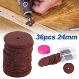 36-Piece Abrasive Cutting Discs Set (24mm) with Mandrels – Grinding Wheels for Dremel Accessories, Rotary Tool Metal Cutting Saw Blades,LK-AA116