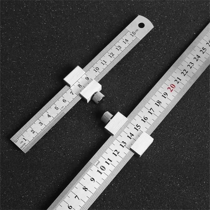 Steel Carpenter's Square with Positioning Block - Accurate Measuring and Marking Tool for Woodworking,LK-AA91