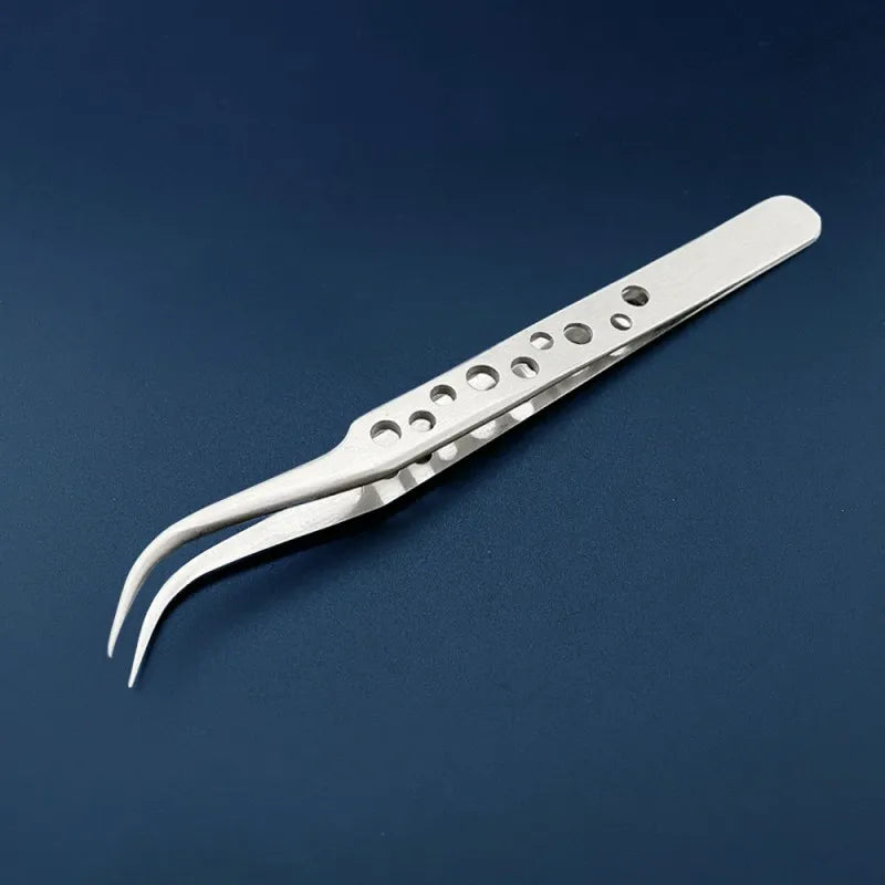 2-Piece Anti-Static Stainless Steel Tweezers Precision Angled and Straight, LK-TW11