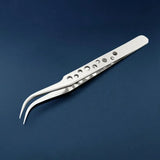 2-Piece Anti-Static Stainless Steel Tweezers Precision Angled and Straight, LK-TW11