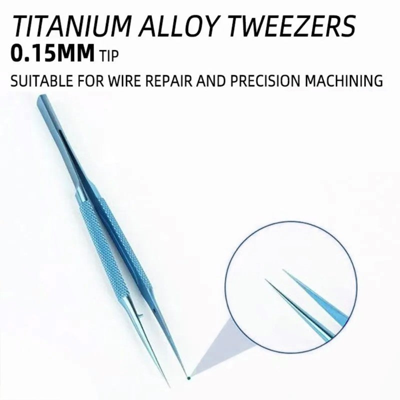 1PC Titanium Alloy Fingerprint Flying Wire Tweezers – 0.15mm Fine Tip – Curved or Straight – for Phone Repair,LK-AA112