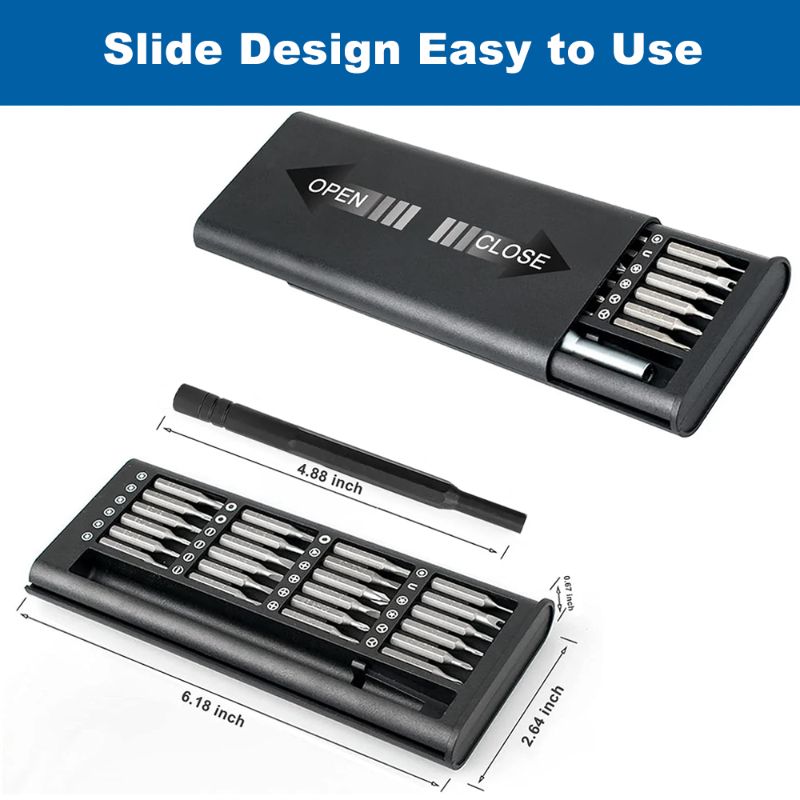 25-in-1 Screwdriver Set with Magnetic Bits – Cross Slot, Hexagonal Precision, DIY Detachable Mini Tool Box, Ideal for Smart Home, PC, and Mobile Phone Repair.LK-AA104