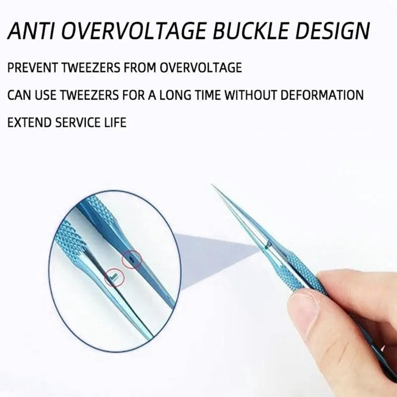 1PC Titanium Alloy Fingerprint Flying Wire Tweezers – 0.15mm Fine Tip – Curved or Straight – for Phone Repair,LK-AA112