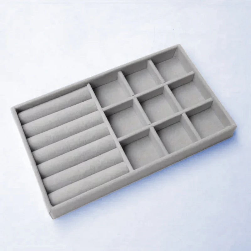 New Jewelry Box Flannel Trinket Box Ring Earrings Earrings Bracelet Necklace Jewelry Display Storage Box Tray,LK-AA149