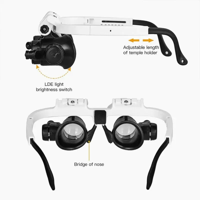2x LED Magnifying Headband with 8x 15x 23x Lenses, LK-AA39