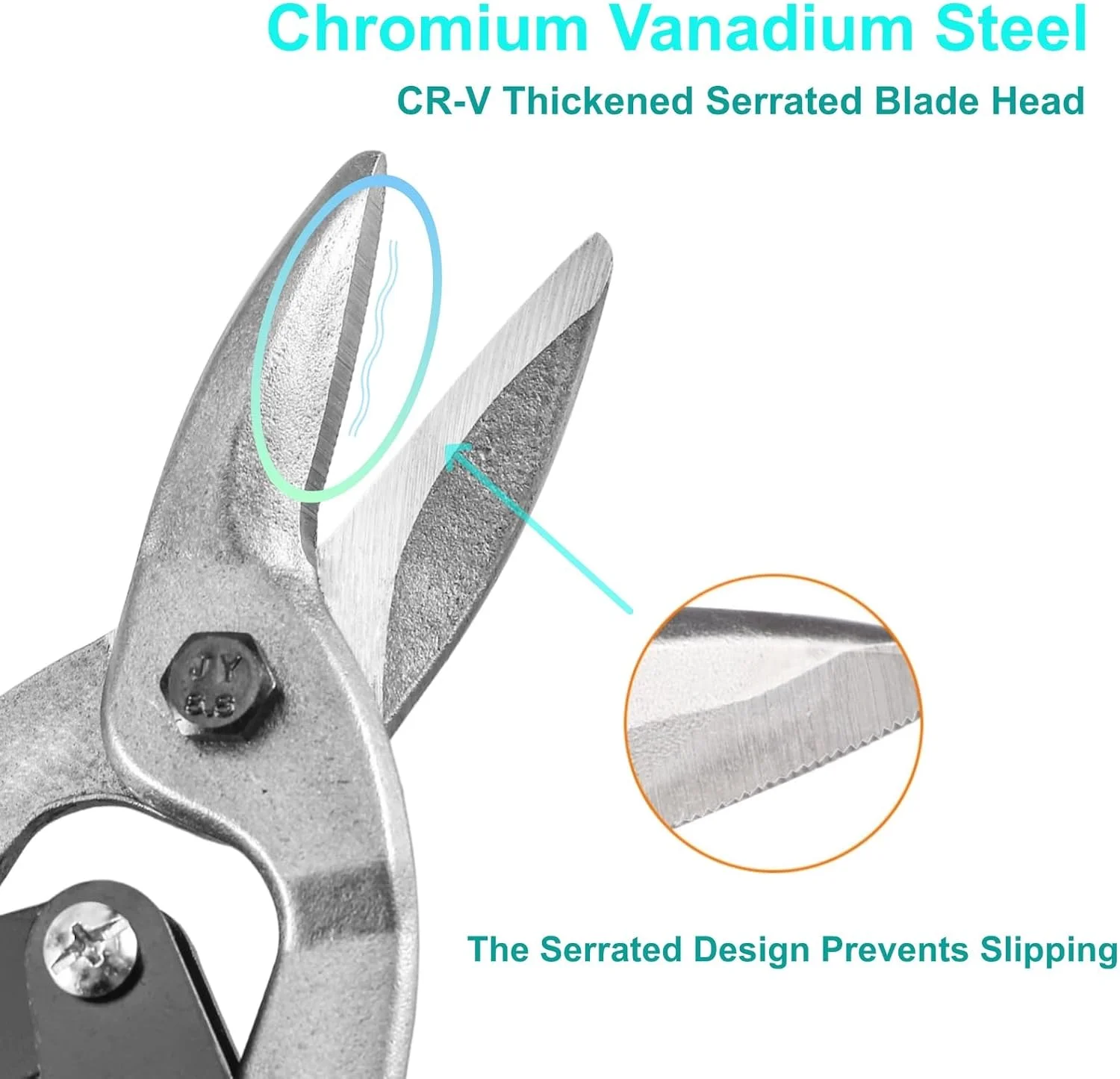 Heavy Duty Tin Snips 10 Inch CR-V Metal Cutter - Image 3