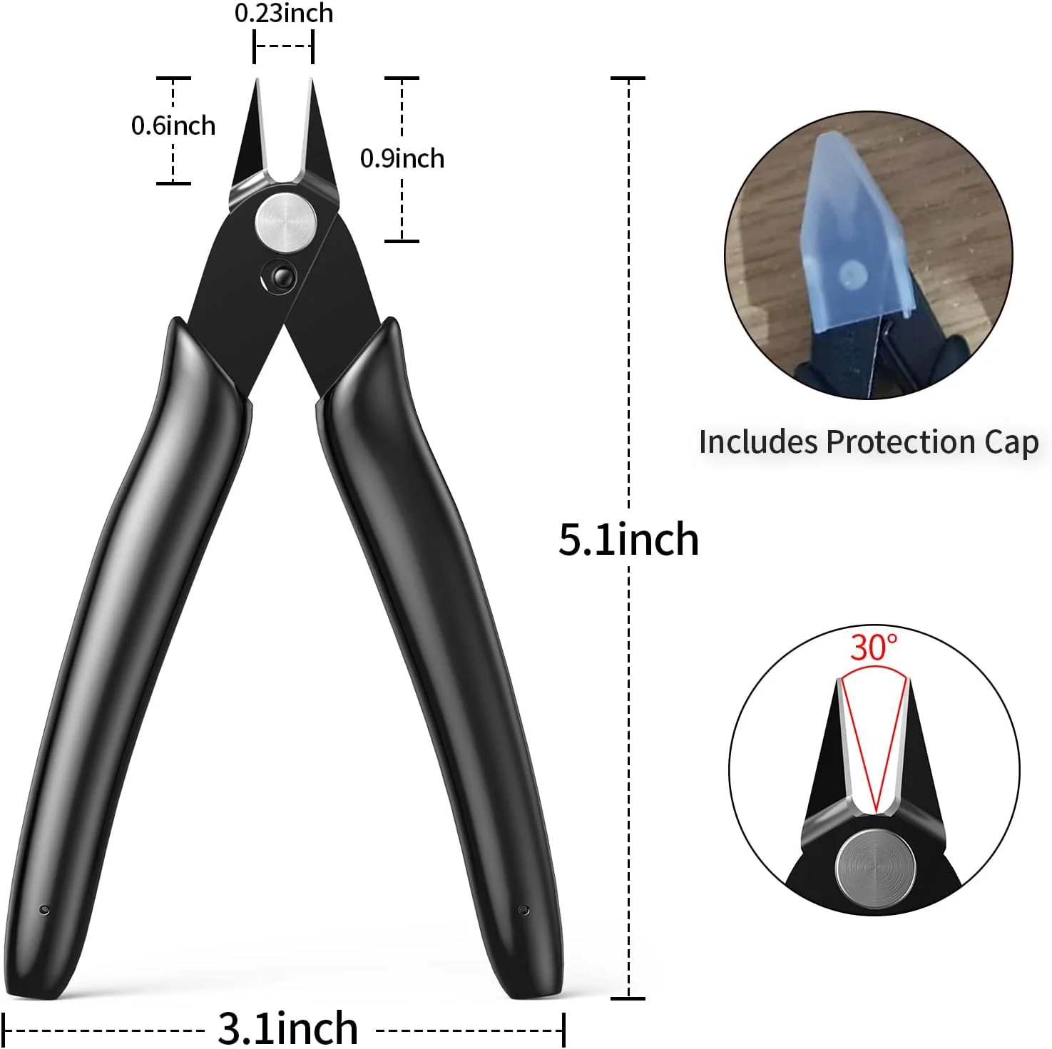 Flush Cut Wire Cutters 2-Pack Precision Pliers for - Image 6