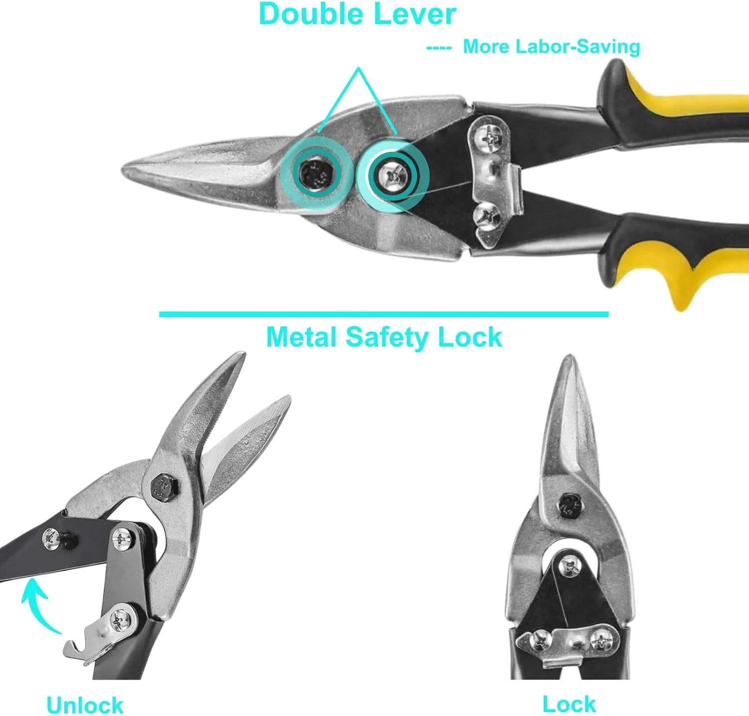 Heavy Duty Tin Snips 10 Inch CR-V Metal Cutter - Image 5