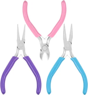 3-Pc Jewelry Pliers: Round, Needle Nose & Cutter